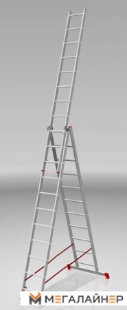Лестница-стремянка Новая высота NV 223 алюминиевая трёхсекционная 3x11 ступеней купить в Минске с доставкой