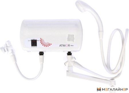 Проточный электрический водонагреватель кран+душ Atmor Basic 5 кВт совмещенный купить в Минске с доставкой