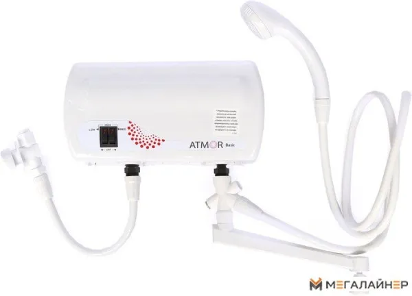 Проточный электрический водонагреватель кран+душ Atmor Basic 5 кВт совмещенный купить в Минске с доставкой