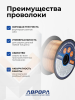 Проволока сварочная омедненная Аврора ER70S-6  d.0,8мм, 1 кг D100