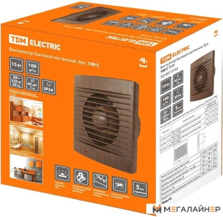 Осевой вентилятор TDM Electric 100 С ЭКО (бук) SQ1807-0102