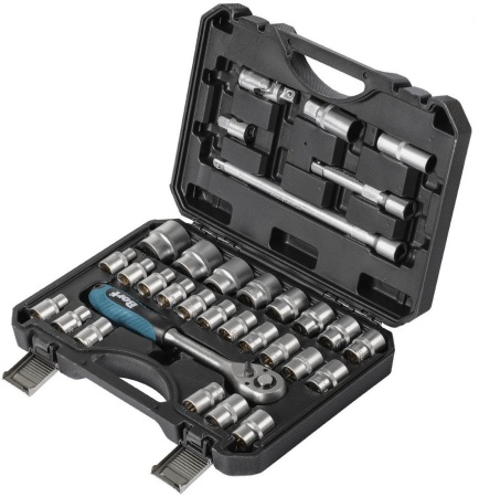 Набор трещотка с головками Bort BTK-33 (33 предмета)