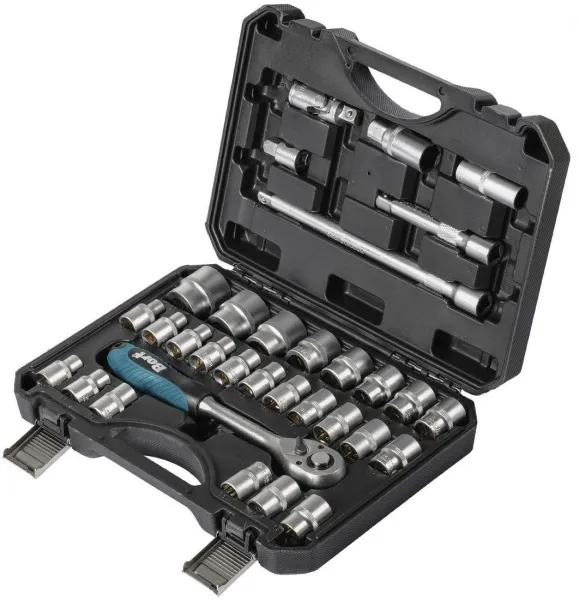 Набор трещотка с головками Bort BTK-33 (33 предмета)