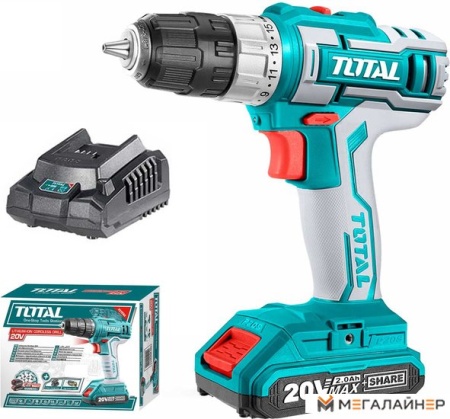 Дрель-шуруповерт Total TDLI20011 (с 1-им АКБ) купить в Минске с доставкой