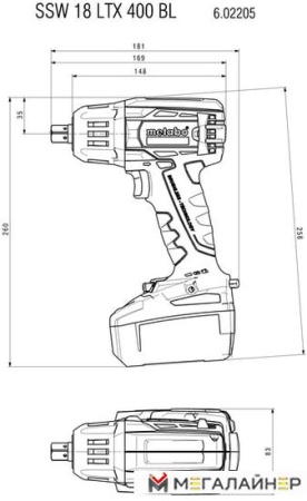 Гайковерт Metabo SSW 18 LTX 400 BL 602205650 (с 2-мя АКБ, кейс) купить в Минске с доставкой