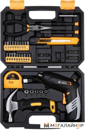 Электроотвертка Deko DKS4FU-Li SET 36 063-4152 (с 1-им АКБ, кейс, набор оснастки) купить в Минске с доставкой