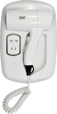 Сушилка для волос Puff 1203B (белый, с доп. розеткой) купить в Минске с доставкой