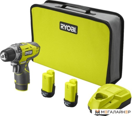 Дрель-шуруповерт Ryobi R12DD-220S 5133005063 (с 2-мя АКБ 2 Ah, сумка) купить в Минске с доставкой