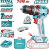 Ударная дрель-шуруповерт Total TIDLI20768 (с 2-мя АКБ, кейс)