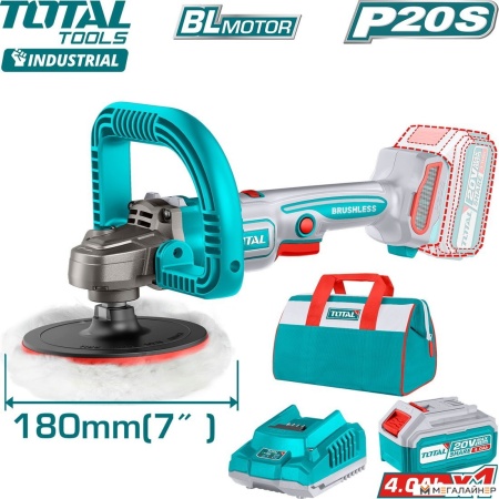 Полировальная машина Total TAPLI20181 (с 1-им АКБ, сумка) купить в Минске с доставкой