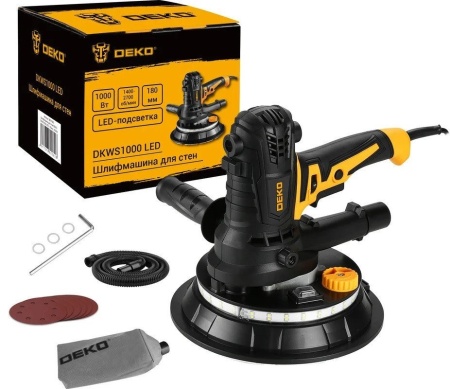 Шлифмашина для стен и потолков Deko DKWS1000 LED 085-1060