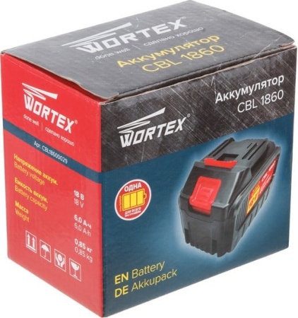 Аккумулятор Wortex CBL 1860 CBL18600029 (18В/6 Ah) купить в Минске с доставкой
