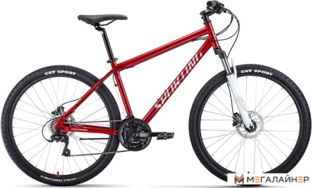 Велосипед Forward Sporting 27.5 3.2 HD р.19 2022 (темно-красный/серебристый)