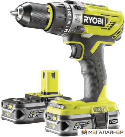 Ударная дрель-шуруповерт Ryobi R18PD31-225S (с 2-мя АКБ, сумка) купить в Минске с доставкой