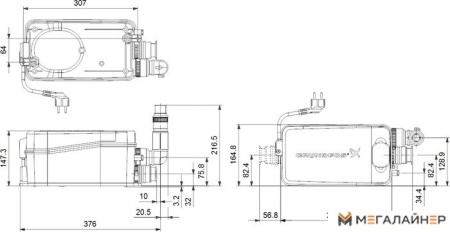 Канализационная установка Grundfos Sololift2 D-2 купить в Минске с доставкой