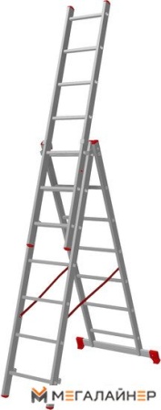 Лестница-стремянка Новая высота алюминиевая трёхсекционная 3x7 (1230307) купить в Минске с доставкой