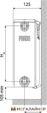 Стальной панельный радиатор Prado Universal тип 22 500x500