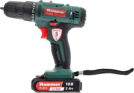 Дрель-шуруповерт Hammer Flex ACD18BS (с 2-мя АКБ, кейс) купить в Минске с доставкой