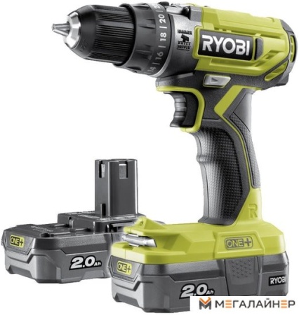 Ударный шуруповерт Ryobi R18PD2-220S 5133004459 (с 2-мя АКБ, сумка) купить в Минске с доставкой