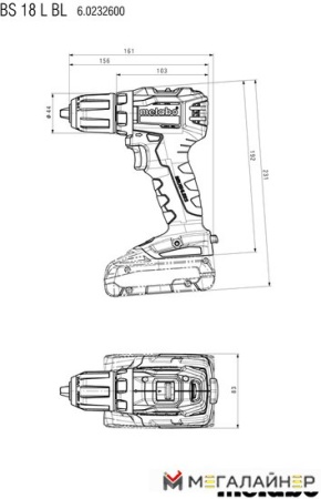 Дрель-шуруповерт Metabo BS 18 L BL 602326840 (без АКБ, кейс) купить в Минске с доставкой