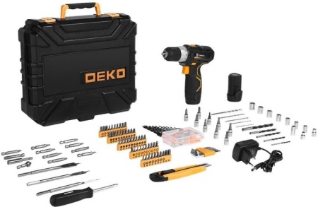 Дрель-шуруповерт Deko GCD12DU3 SET 193 063-4138 (с 2-мя АКБ, кейс, набор оснастки) купить в Минске с доставкой