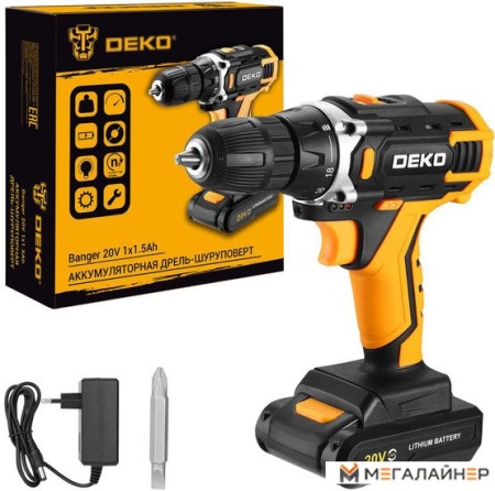 Дрель-шуруповерт Deko Banger 20V 080-1004 (с 1-им АКБ, кейс) купить в Минске с доставкой