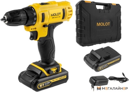 Дрель-шуруповерт Molot MBD 1815-1 DLi 0329136 (с 2-мя АКБ, кейс) купить в Минске с доставкой