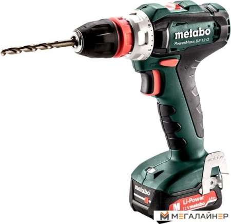 Дрель-шуруповерт Metabo PowerMaxx BS 12 Q 601037500 (с 2-мя АКБ 2 Ah, кейс) купить в Минске с доставкой