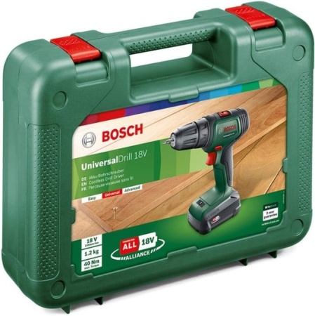 Дрель-шуруповерт Bosch UniversalDrill 18V 06039D4005 (с 1-м АКБ, кейс) купить в Минске с доставкой