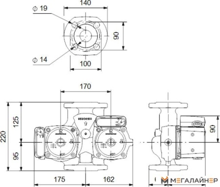 Циркуляционный насос Grundfos UPSD 32-100 F 220 купить в Минске с доставкой