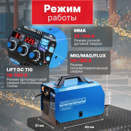 Сварочный полуавтомат Solaris MULTIMIG-221