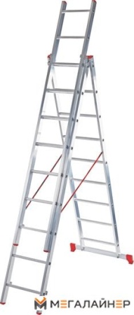 Лестница-стремянка Новая высота NV 223 алюминиевая трёхсекционная 3x13 ступеней купить в Минске с доставкой