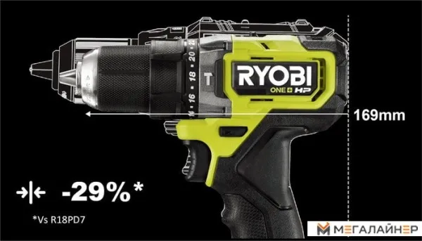 Ударная дрель-шуруповерт Ryobi HP RPD18C-242S 5133004983 (с 2-мя АКБ 4 Ah + 2 Ah, сумка) купить в Минске с доставкой