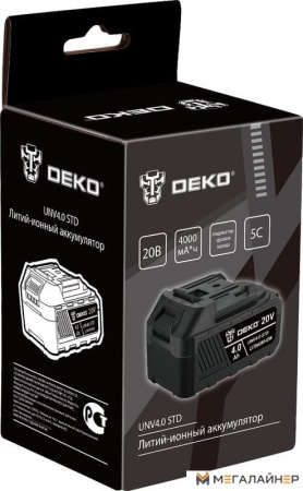 Аккумулятор Deko UNV4.0 STD 063-4494 (20В/4 Ач) купить в Минске с доставкой