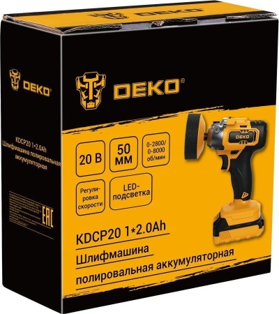 Полировальная машина Deko KDCP20 081-1027 (с 1-им АКБ) купить в Минске с доставкой