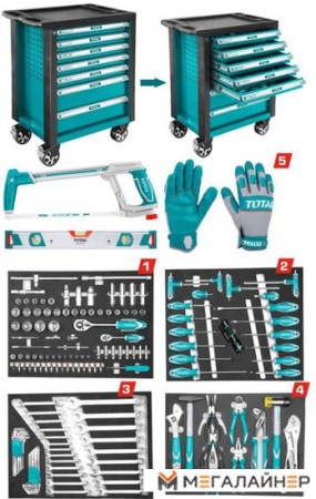 Универсальный набор инструментов Total THPTCS71621 (162 предмета) купить в Минске с доставкой