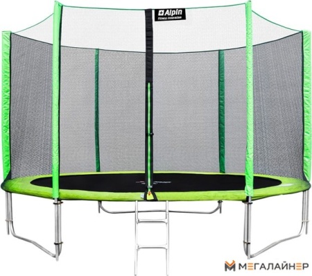Батут Alpin 3.74 м с защитной сеткой и лестницей