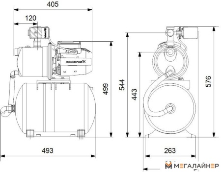 Насосная станция Grundfos JP 3-42 PT-H купить в Минске с доставкой