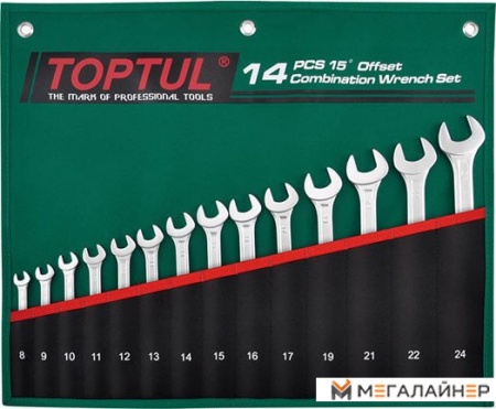 Набор ключей Toptul GRAW1401 (14 предметов) купить в Минске с доставкой