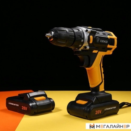 Дрель-шуруповерт Deko DKCD20FU-Li SET 195 063-4135 (с 2-мя АКБ, кейс, набор оснастки) купить в Минске с доставкой