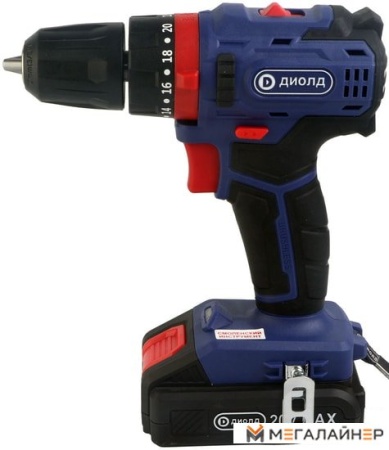 Ударная дрель-шуруповерт ДИОЛД ДЭА-20 ЛИ-02 У 10300010 (с 2-мя АКБ, кейс) купить в Минске с доставкой