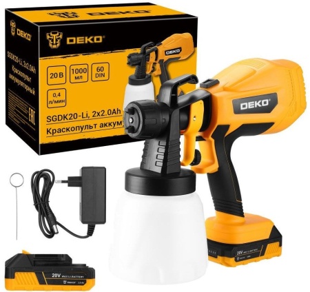 Краскораспылитель Deko SGDK20-Li 086-1020 (с 2-мя АКБ)