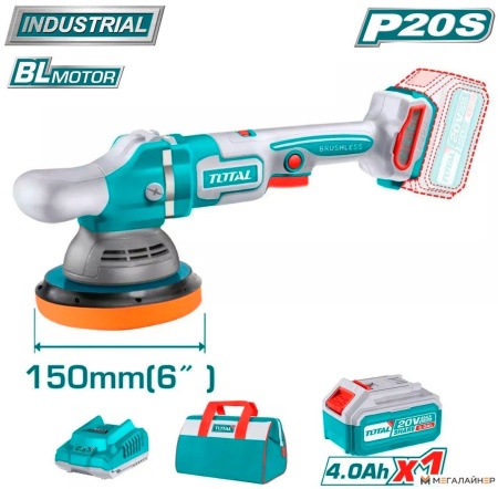 Полировальная машина Total TAPLI20151 (с 1-им АКБ, сумка) купить в Минске с доставкой