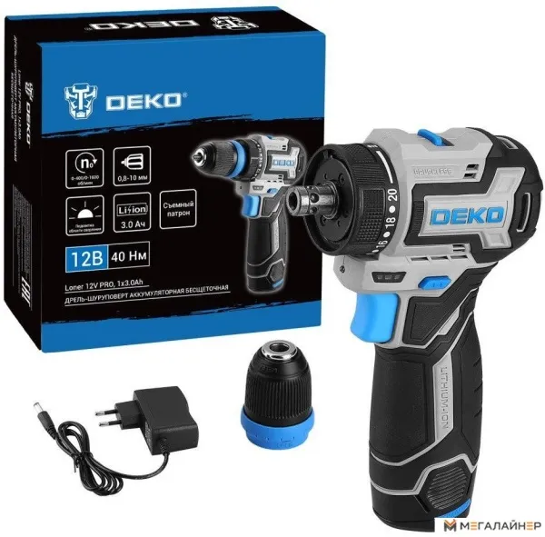 Дрель-шуруповерт Deko Loner 12V PRO 085-1121 (с 1-им АКБ) купить в Минске с доставкой