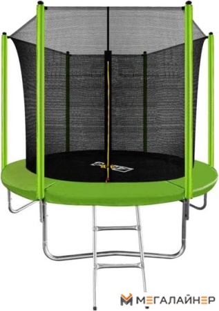 Батут Arland 8ft с внутренней сеткой и лестницей (светло-зеленый)