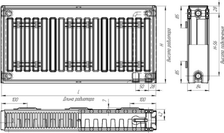 Стальной панельный радиатор Лидея ЛК 21-515 тип 21 500x1500