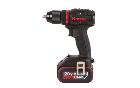 Аккумуляторный шуруповерт бесщеточный Kress KUA71, 20В, 60Нм, 4Ач х 2, ЗУ 6А, кейс