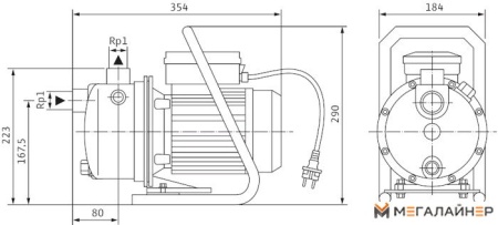Насос Wilo Jet WJ 202 (1~230 В) купить в Минске с доставкой