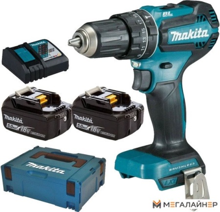 Ударная дрель-шуруповерт Makita DHP485RTJ (с 2-мя АКБ 5 Ач, кейс) купить в Минске с доставкой