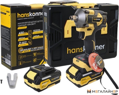 Гайковерт Hanskonner HCD20420BLC (с 1-им АКБ, кейс) купить в Минске с доставкой